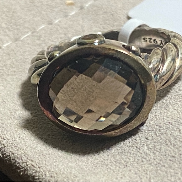 David Yurman Sterling Smokey Quartz Citrine 11m Ring size 6 comes with p… - Picture 2 of 9